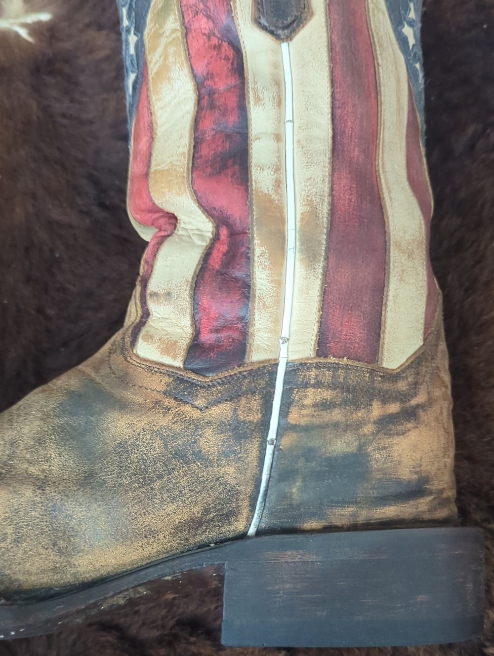 DAN POST DP3914 "Betsy" American Flag cowgirl western boots square toe sz 8.5 - Picture 14 of 15